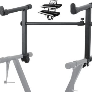5 Core Keyboard Stand 2 Tier Adjustable Electric Piano Sturdy Foldable Holder