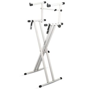 5Core 2 Tier Keyboard Stand Double X Style Adjustable Electric Piano Riser Holder