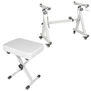 5Core Keyboard Stand Adjustable z Style Piano Riser + Keyboard Piano Bench