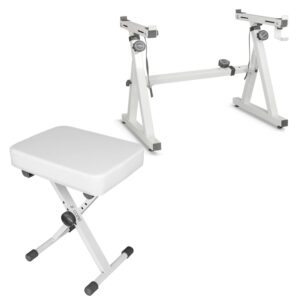 5Core Keyboard Stand Adjustable z Style Piano Riser + Keyboard Piano Bench