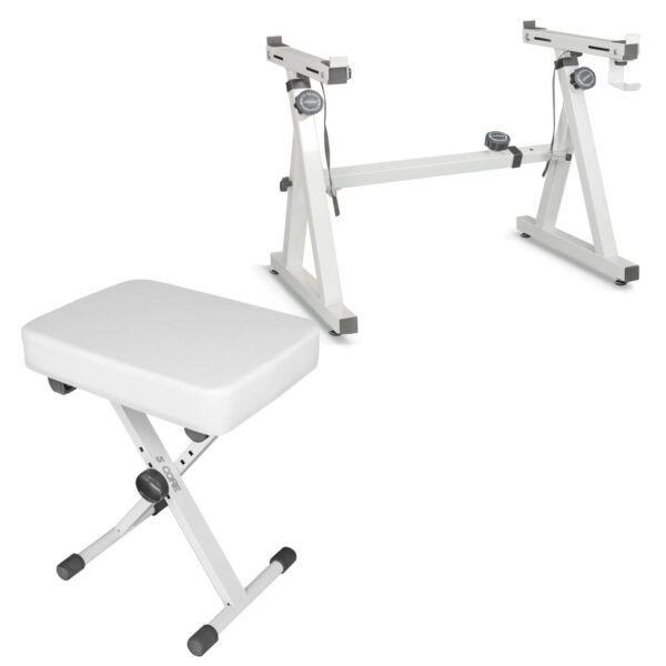 5Core Keyboard Stand Adjustable z Style Piano Riser + Keyboard Piano Bench