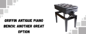 The image shows a griffin antique piano bench